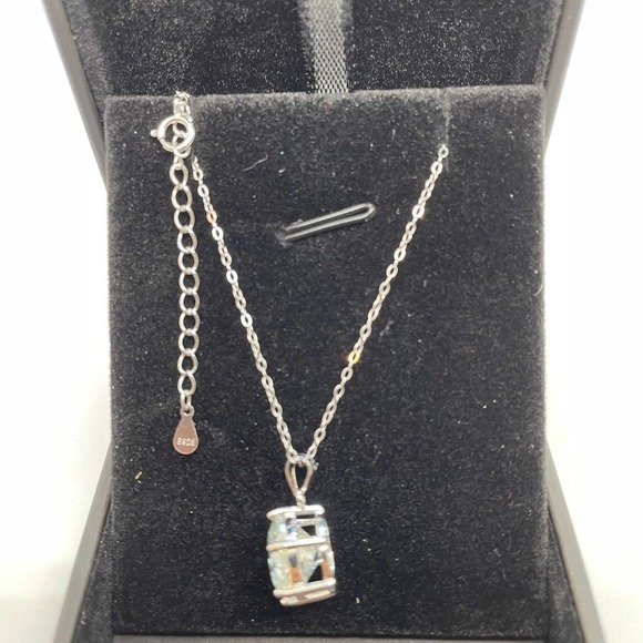 Moissanite Diamond Necklace Pendant Chain Solid 925 18K Brilliant 5 Carat - Picture 5 of 12